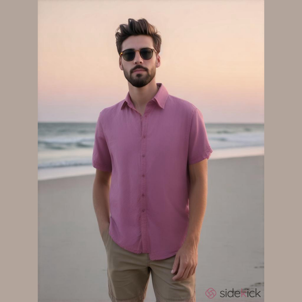 PERRY ELLIS Linen Blend Casual Button Down Shirt